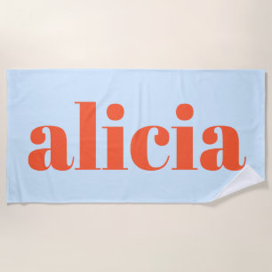 Moderne typografie gepersonaliseerde naam blauw or strandlaken