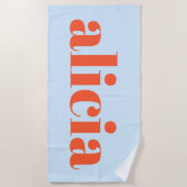 Moderne typografie gepersonaliseerde naam blauw or strandlaken (Voorkant)