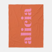 Moderne typografie Gepersonaliseerde naam | Roze O Fleece Deken (Voorkant)