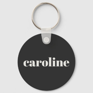 Moderne typografie gepersonaliseerde naam zwart wi sleutelhanger