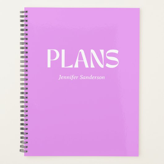 Moderne typografie gepersonaliseerde Paarse Planner (Voorkant)