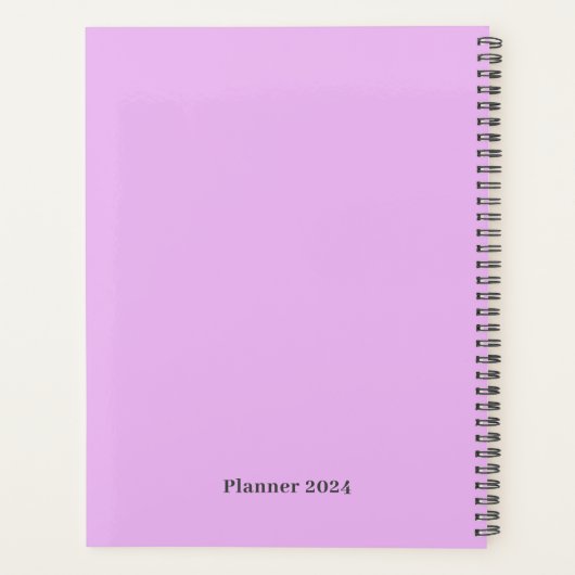 Moderne typografie gepersonaliseerde Paarse Planner (Achterkant)