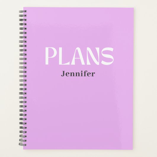 Moderne typografie gepersonaliseerde Paarse Planner (Voorkant)