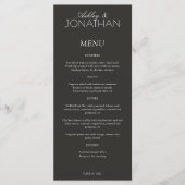 Moderne typografie-gerichte bruiloftsreceptie menu (Voorkant)