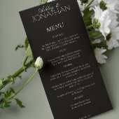 Moderne typografie-gerichte bruiloftsreceptie menu