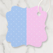 Moderne typografie Geslacht maakt feest! Baby Show Bedankjes Labels (Achterkant)