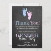 Moderne typografie Geslacht maakt feest! Baby Show Bedankkaart (Voorkant)