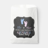 Moderne typografie Geslacht maakt feest! Baby Show Bedankzakje (Voorkant)