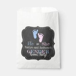 Moderne typografie Geslacht maakt feest! Baby Show Bedankzakje