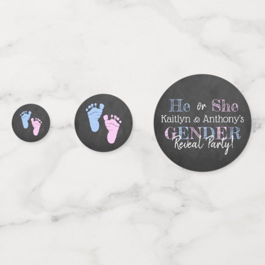 Moderne typografie Geslacht maakt feest! Baby Show Confetti (Achterkanten)