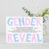 Moderne typografie Geslacht maakt feest! Baby Show Kaart (Staand voorkant)