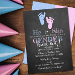 Moderne typografie Geslacht maakt feest! Baby Show Kaart<br><div class="desc">Viel in stijl met deze trendy babydoucheuitnodigingen. Dit ontwerp is gemakkelijk te personaliseren met uw speciale gebeurtenisformulering en uw gasten zullen enthousiast zijn wanneer zij deze geweldige uitnodigingen ontvangen.</div>