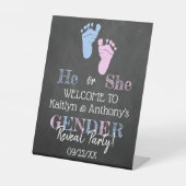 Moderne typografie Geslacht maakt feest! Welkom Reclamebord Met Voetstuk (Voorkant)