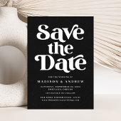 Moderne Typografie Gespikkeld Zwart & Wit Save The Date