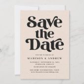 Moderne typografie gespikkelde blos save the date (Voorkant)