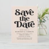 Moderne typografie gespikkelde blos save the date (Staand voorkant)
