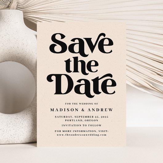 Moderne typografie gespikkelde blos save the date