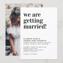 Moderne Typografie Getting Married Foto Bruiloft