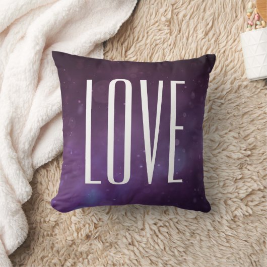 Moderne typografie Glitter Blue Paars Love Kussen (Deken)