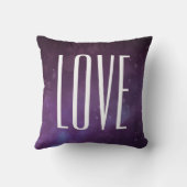 Moderne typografie Glitter Blue Paars Love Kussen (Achterkant)