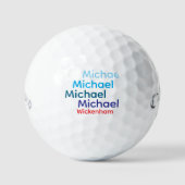 Moderne Typografie Golfers Naam Golfballen (Voorkant)