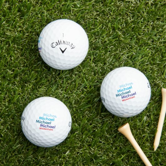 Moderne Typografie Golfers Naam Golfballen (Insitu Gras)