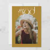 Moderne typografie Goud 2 Foto Afstudeerfeest Kaart (Voorkant)