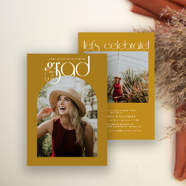 Moderne typografie Goud 2 Foto Afstudeerfeest Kaart