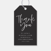 Moderne Typografie Goud 60e verjaardag Dank u Cadeaulabel (Achterkant)