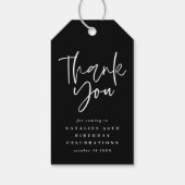 Moderne Typografie Goud 60e verjaardag Dank u Cadeaulabel (Achterkant)