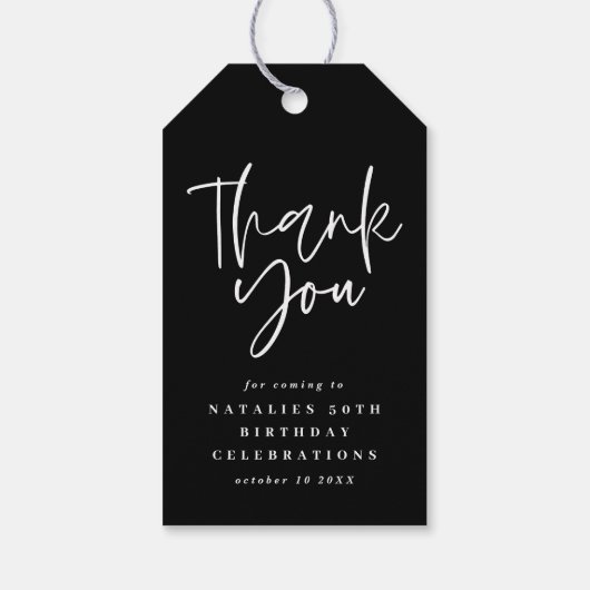 Moderne Typografie Goud 60e verjaardag Dank u Cadeaulabel (Achterkant)