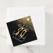 Moderne typografie goud 80e verjaardag dank u bedankjes labels (In situ)