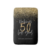 Moderne typografie goud glitter chic 50ste verjaar badmat (Voorkant Verticaal)