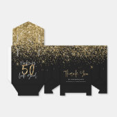 Moderne typografie goud glitter chic 50ste verjaar bedankdoosjes (Uitgevouwen)