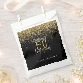 Moderne typografie goud glitter chic 50ste verjaar bedankzakje (Geknipt)