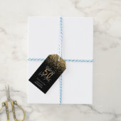Moderne typografie goud glitter chic 50ste verjaar cadeaulabel (Met Touw)
