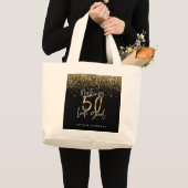 Moderne typografie goud glitter chic 50ste verjaar grote tote bag (Voorkant (product))