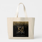 Moderne typografie goud glitter chic 50ste verjaar grote tote bag (Achterkant)