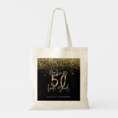 Moderne typografie goud glitter chic 50ste verjaar tote bag (Achterkant)