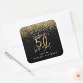 Moderne typografie goud glitter chic 50ste verjaar vierkante sticker (Envelop)