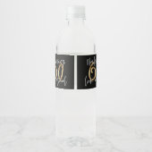 Moderne typografie goud glitter chic 60ste verjaar waterfles etiket (Achterkant)
