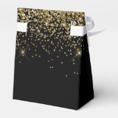 Moderne typografie goud glitter chique verjaardag bedankdoosjes (Achterkant)