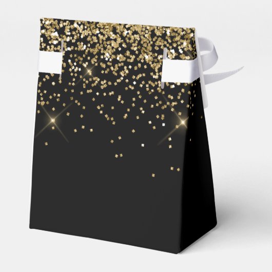 Moderne typografie goud glitter chique verjaardag bedankdoosjes (Achterkant)