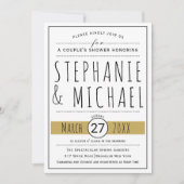 Moderne typografie gouden bruiloft douche kaart (Voorkant)