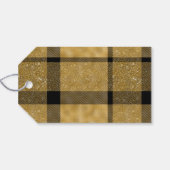 Moderne Typografie Gouden Buffel Speelde Kerstmis Cadeaulabel (Achterkant Horizontaal)