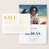 Moderne Typografie Gouden Fotobehang Save the Date Folie Kaarten (Display)