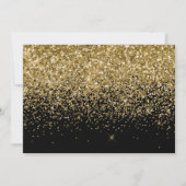 Moderne typografie gouden fotoverjaardagsuitnodigi (Achterkant)