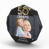 moderne typografie gouden zwarte 50e verjaardag fo fotoblokken (Rechts)