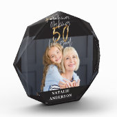 moderne typografie gouden zwarte 50e verjaardag fotoblokken (Links)