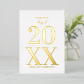 Moderne typografie Graduation Party Invitation Folie Uitnodiging (Staand Voorkant)